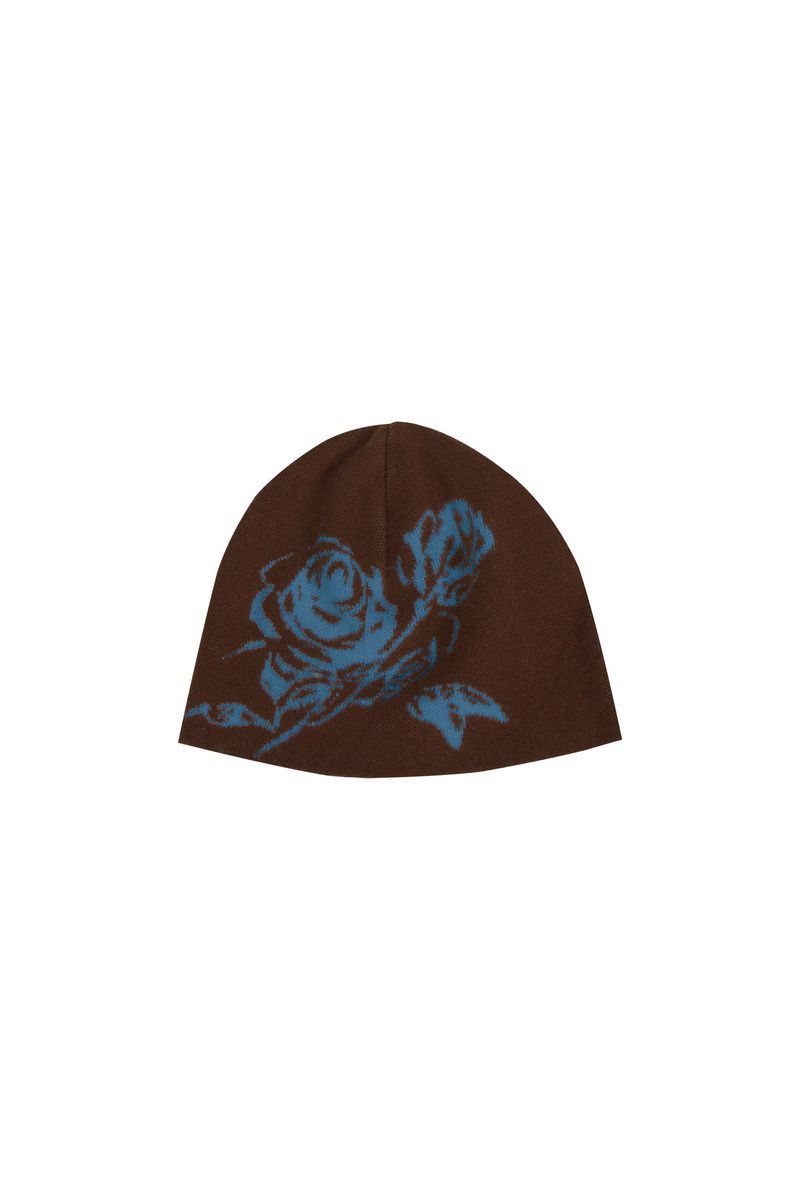 ROSE JACQUARD BEANIE #BROWN
