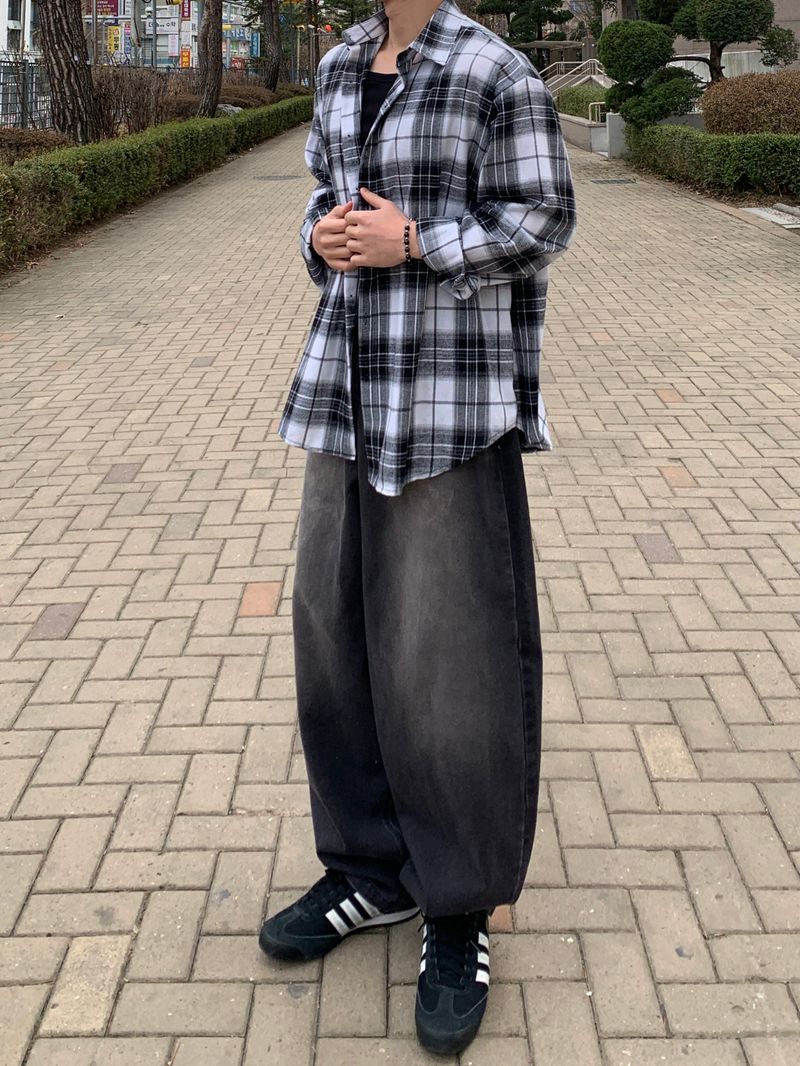 Allday Check Layered Long Sleeve Shirt