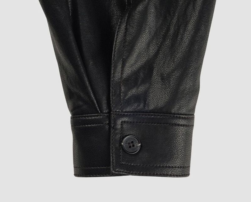 CROP LEATHER[FAUX] JACKET (BLACK)