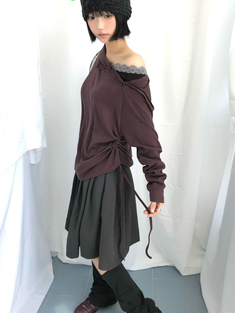 Lenny Shirring High-Neck Knitwear