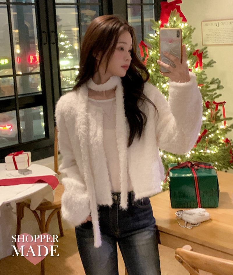 SHOPPERLAND（ショッパーランド）の「[SHOPPERMADE] クリスマスモヘアカーディガン + タイセット(3color)（トップス）」