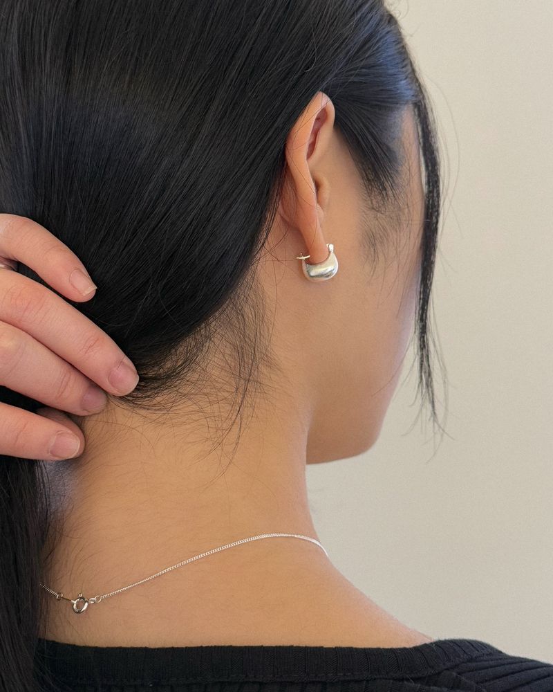 Puff puff earring (silver)
