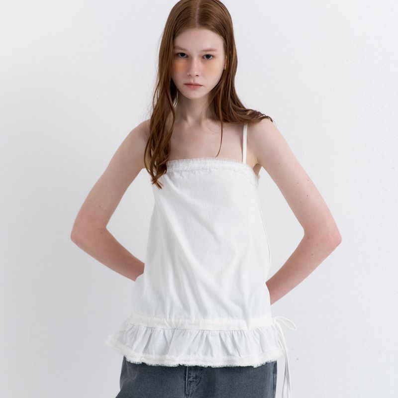 Frill Layered Sleeveless Ivory