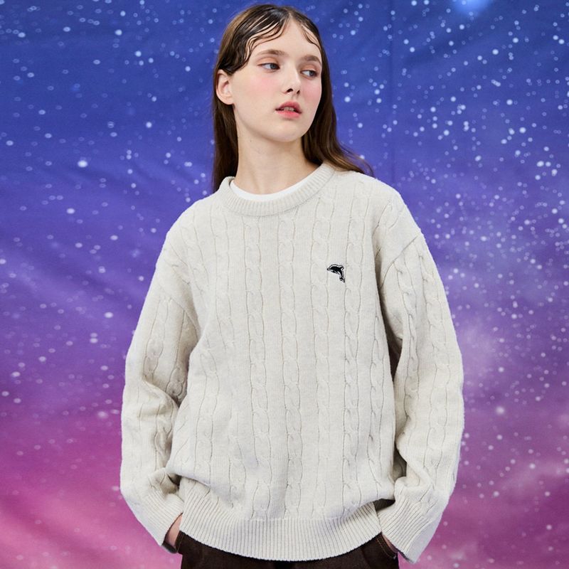 WaiKei(ワイケイ)の「Dolphin basic cable knit(Tops)」