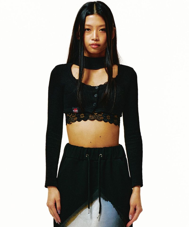 Roseapple（ローズアップル）の「221-U-NECK CHOKER CARDIGAN（）」