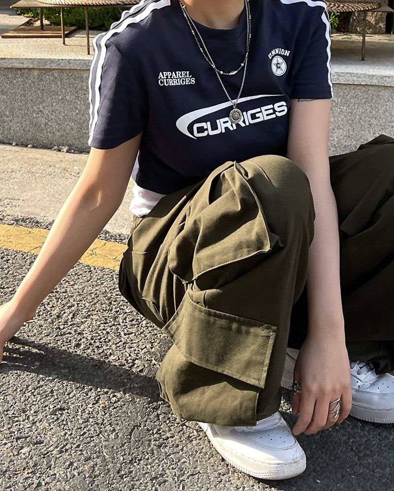 Y2k Sporty Racing Crop Tee