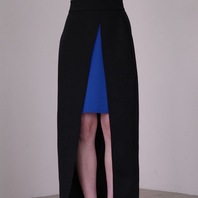 layered slit skirt