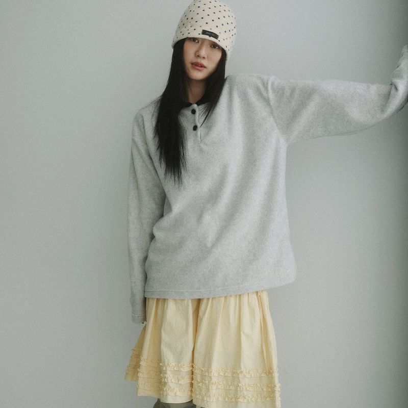 KOOKEESEE(クキシ)の「Fog Fleece Collar Tee (oatmeal)(Tops)」