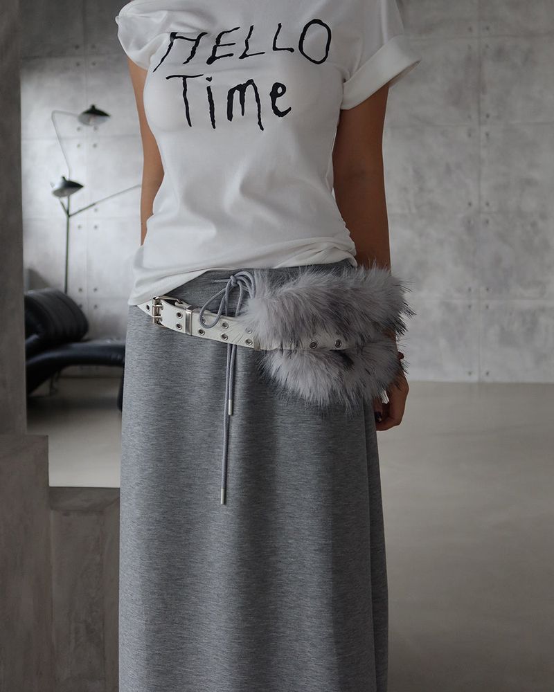 Back Open Banded Long Skirt