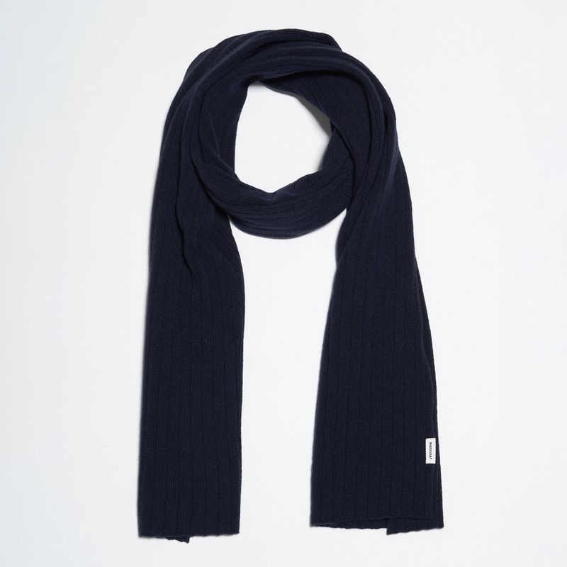 Cashmere Blend Knit Scarf_Navy