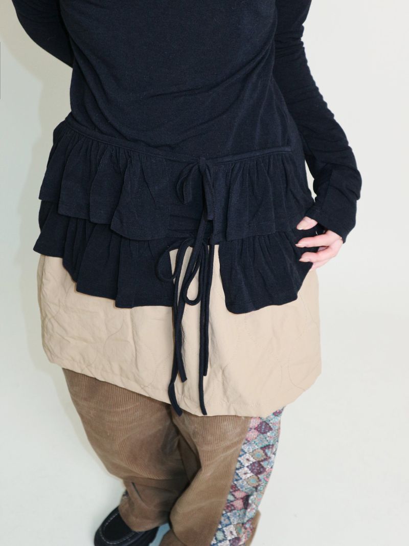 Yves Double Frill Layered Shea Turtleneck (Turtleneck)