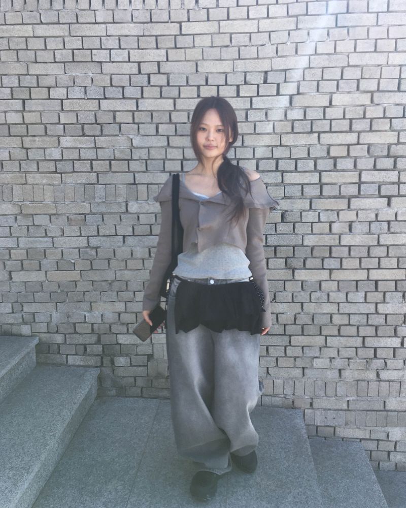 Shirring layered skirt