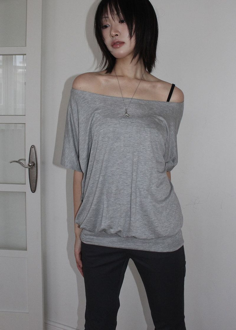 OFF SHOULDER HALF TOP OPS (3color)