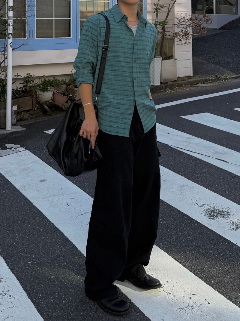Suede check shirt