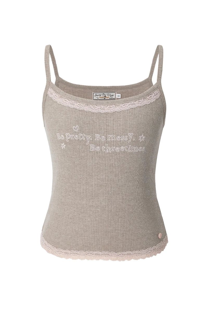 Be messy tank top - beige  