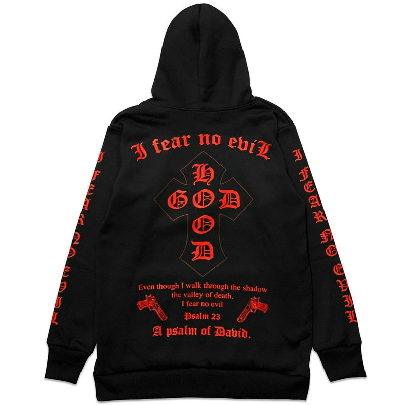 I FEAR NO EVIL パーカー - ブラック/レッド