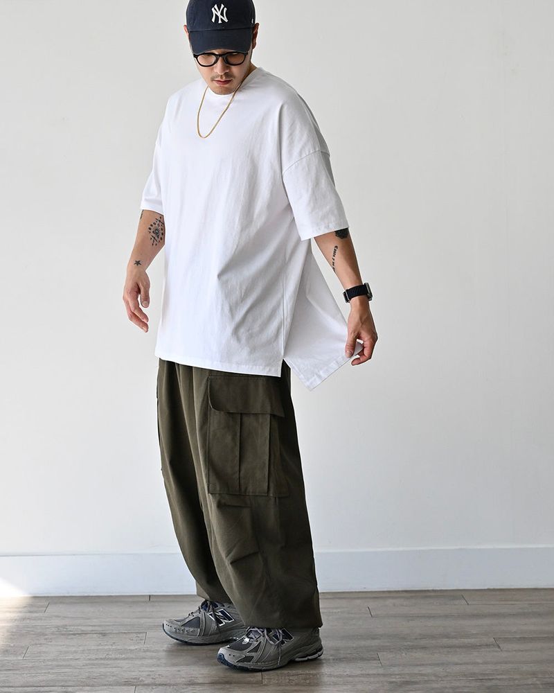 SIO WIDE CARGO PANTS KHK
