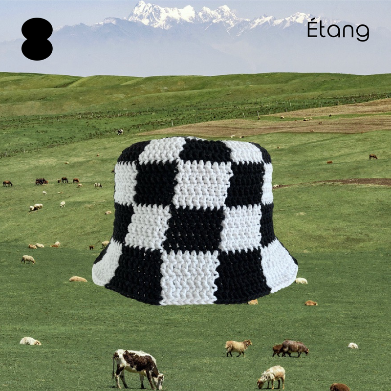 [MADE] Étang Checkerboard Hat﻿ | Black