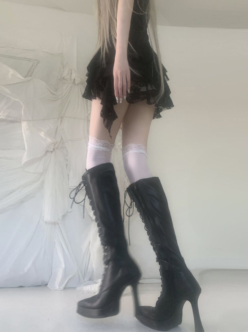 Vinacell Lace-Up Long Boots