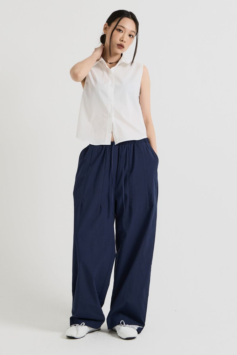 Cotton sleeveless shirt, White