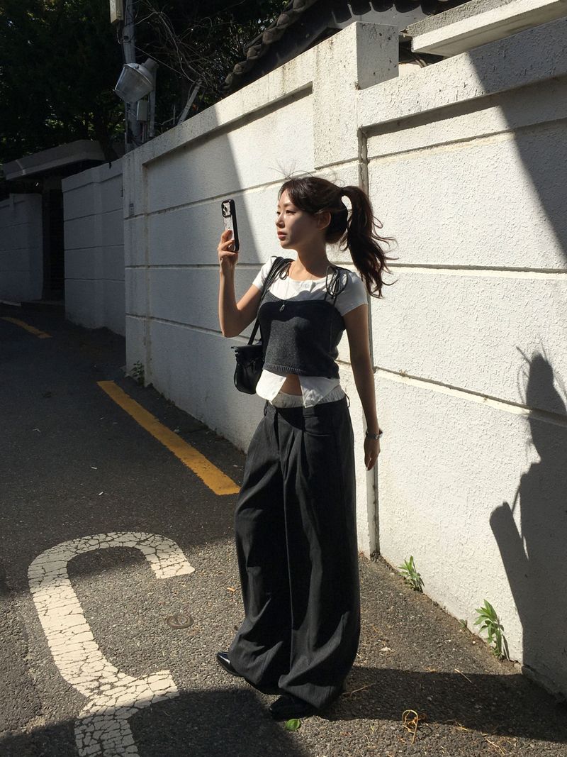 DEARBYME（ディアーバイミー）の「[Two-way] シカ ストライプ サギングピンタックパンツ（パンツ）」