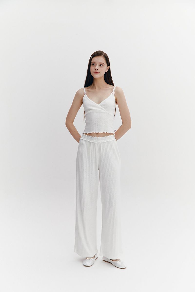 Wave Frill Pants Ivory