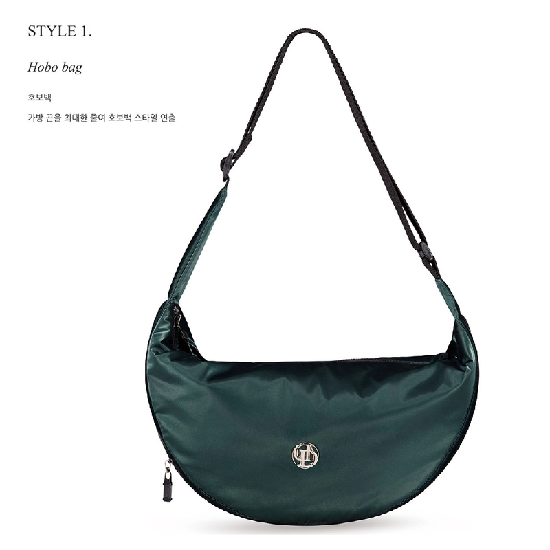 SOFT GLOSSY CROSS BAG_DEEP GREEN