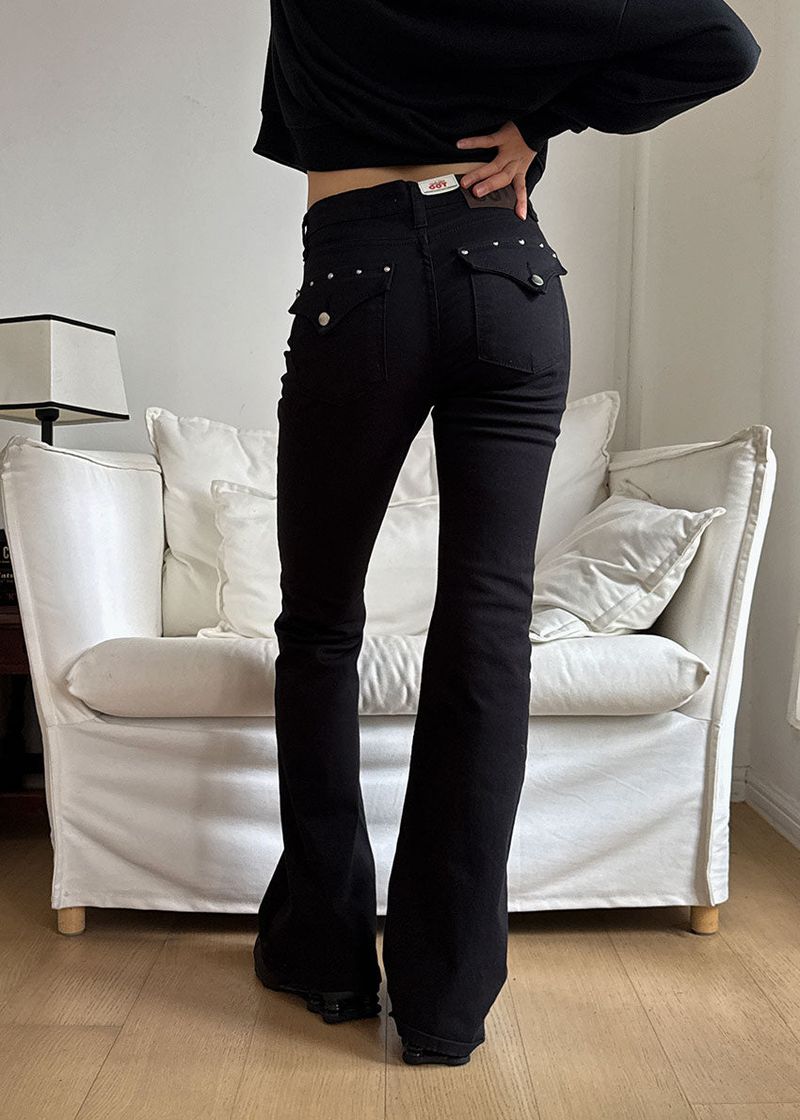 eon(イオエン)の「STUD MIDDLE BOOTS CUT PANTS(Pants)」