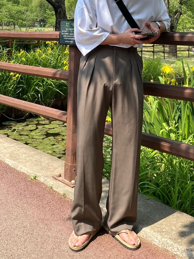  MINE MINMAL TWO TUCK WIDE SLACKS(3COLOR)