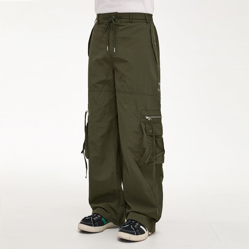 Nylon cargo string pants