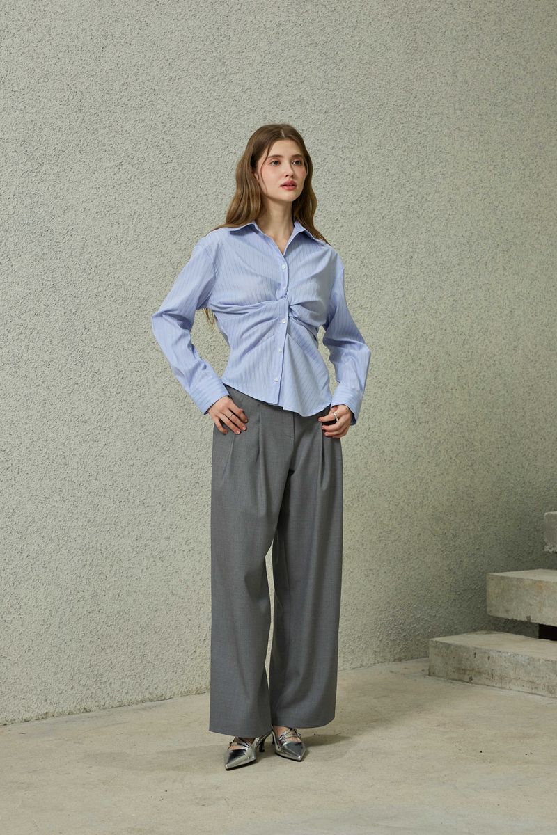 TOMO WIDE SLACKS / CHARCOAL