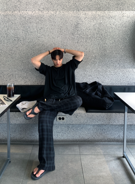 Kuiper Turkic Check Pattern Wide Fit Pants