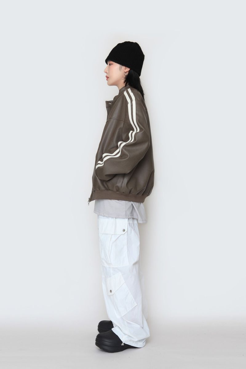 Biker Track Leather Jacket