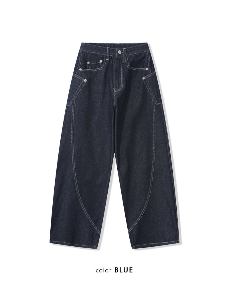 wave washed denim pants(4colors)