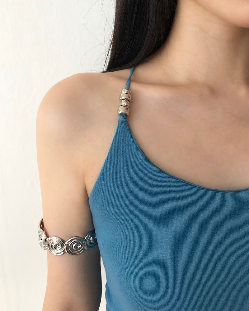 Chapo Metal Beaded Strap Sleeveless Top