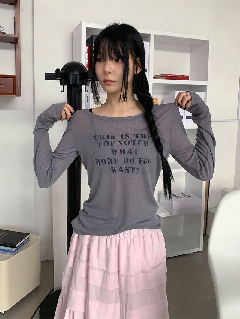 WIDE-NECK PRINTED LONG SLEEVE (3C)