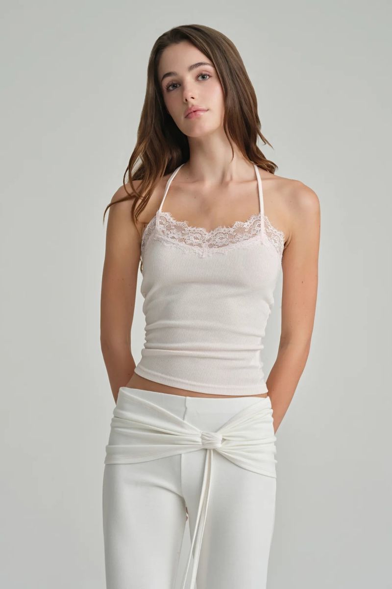 Cream donuts halter tank top, Pink