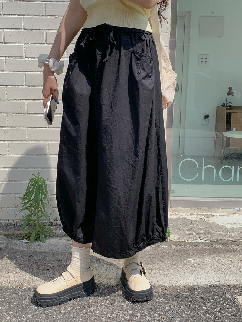 pumpkin balloon pocket long skirt