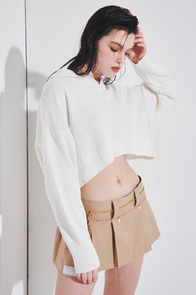 ORGANIC COTTN COLLAR KNIT