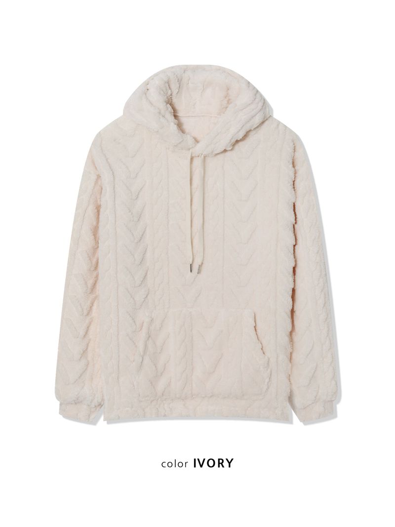 Fleece Cable Knit Hoodie (3 Colors)