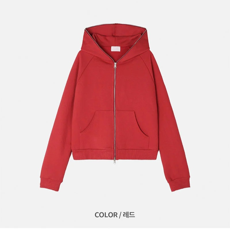 [CROP ITEM] クロップマッスルフィットフードジップアップ(3color)