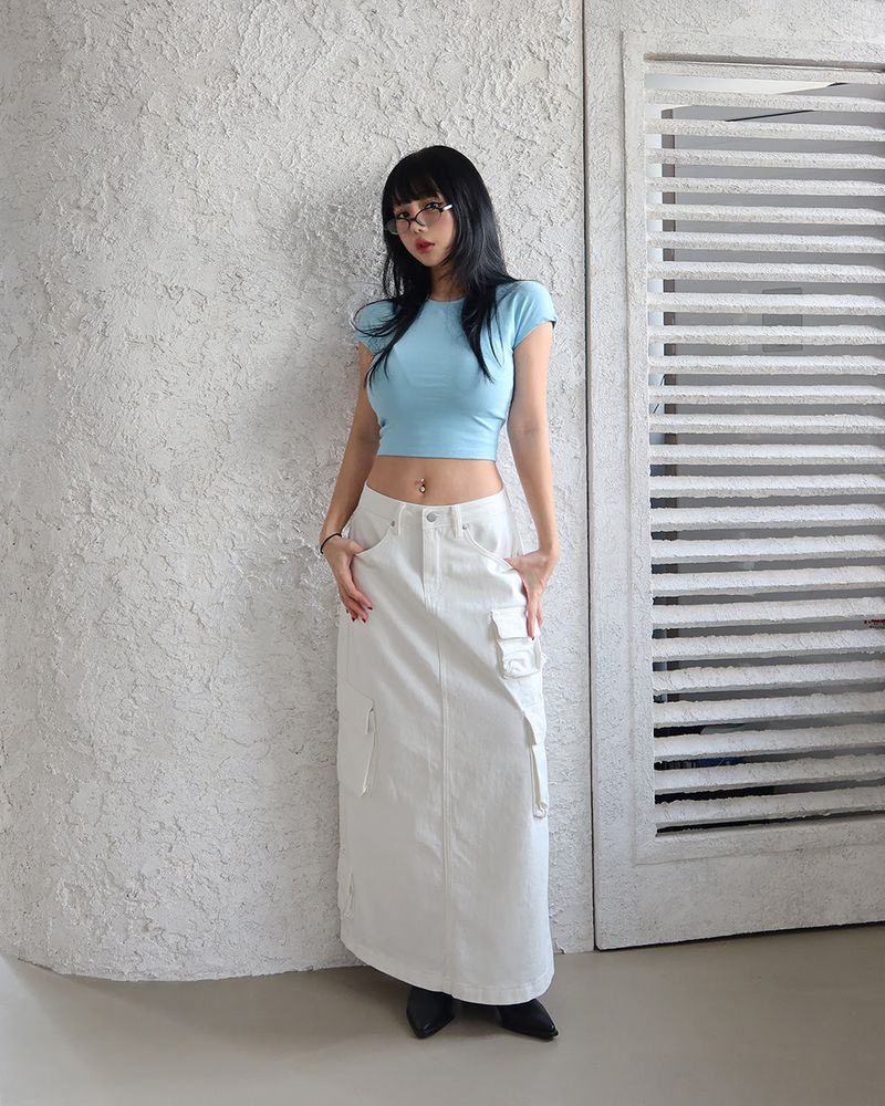 Soft cropped short-sleeved T-shirt