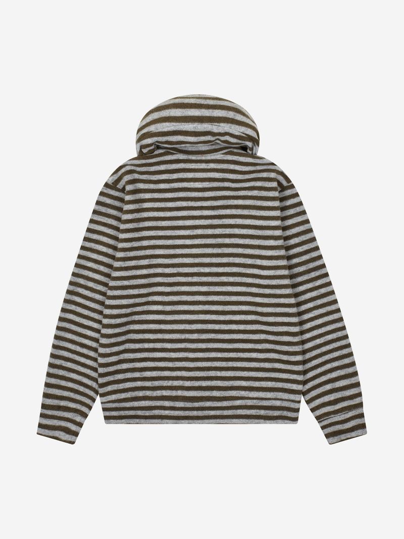  S.T.C. STRIPE FLEECE MUFFLER ZIP UP (KHAKI)