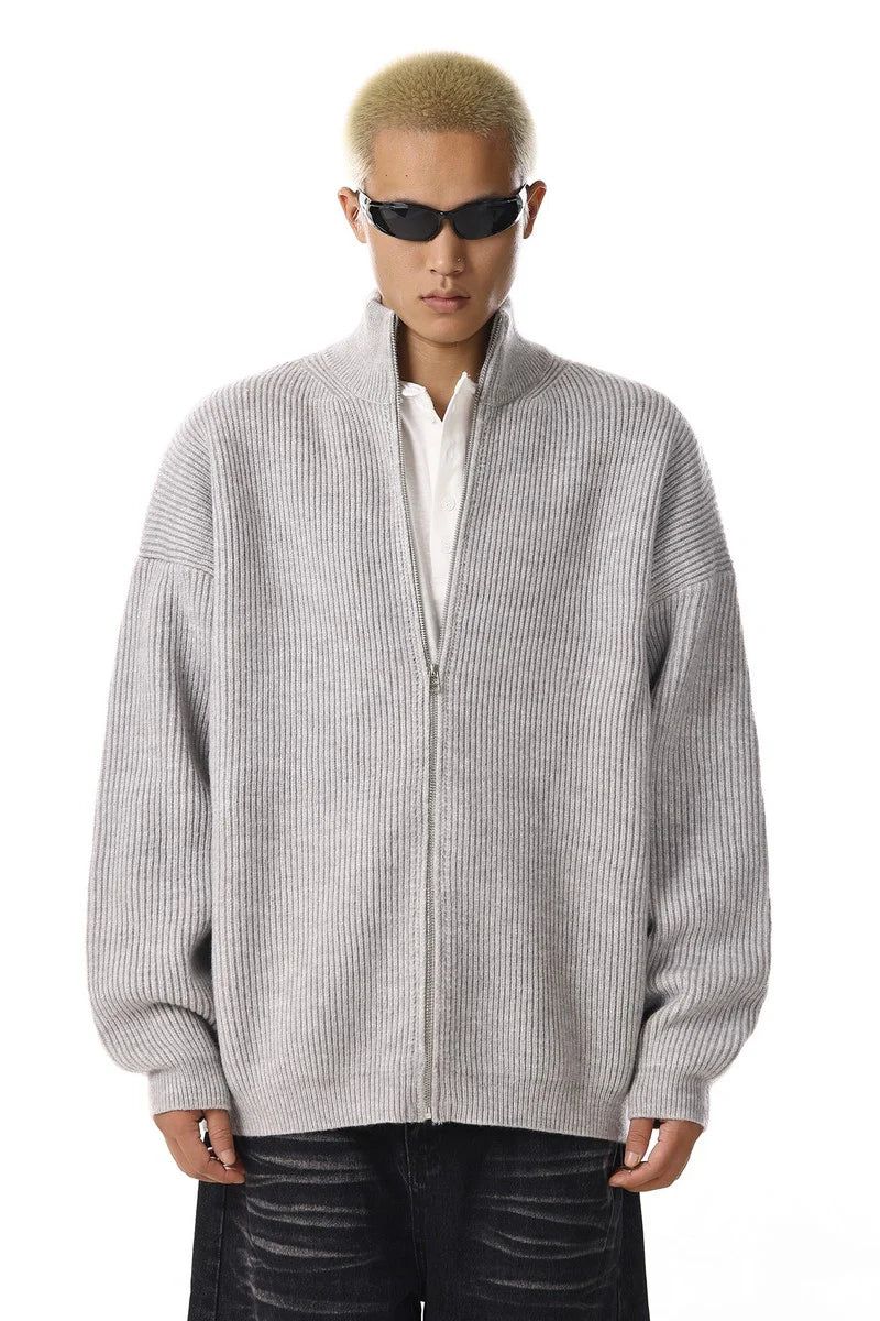 MBEXX（エムビーイーエックスエックス）の「Grey Zip Knit Cardigan（Tops）」