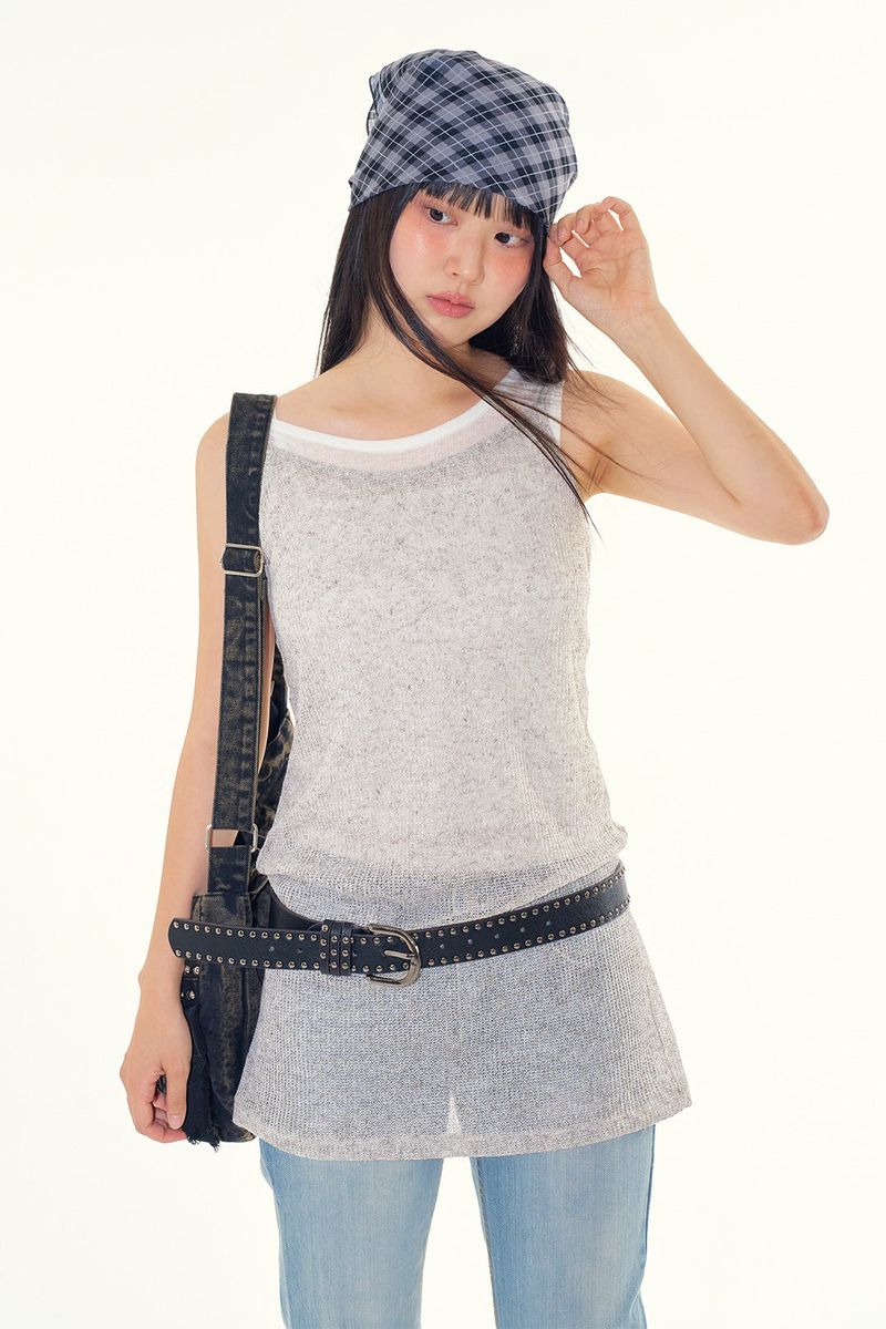 Raucohouse（ラウコハウス）の「Linen sheer knit onepiece（Dresses）」