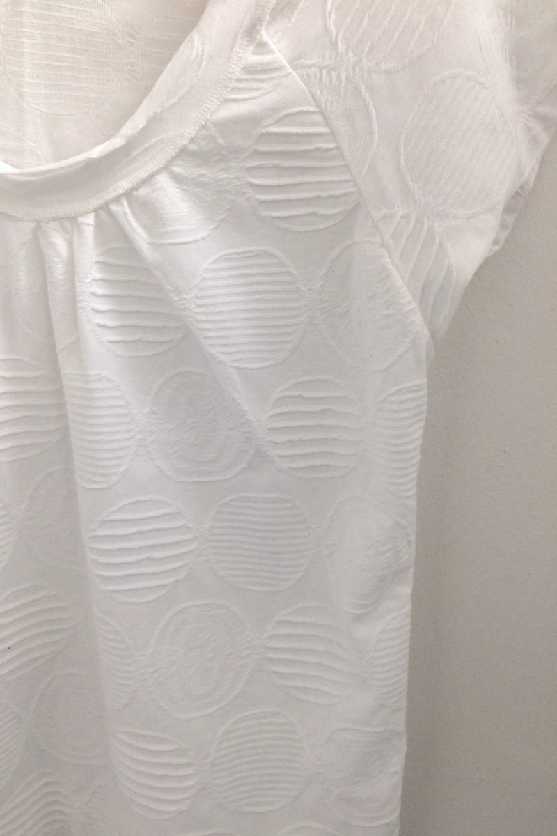 embossed shirring strap t