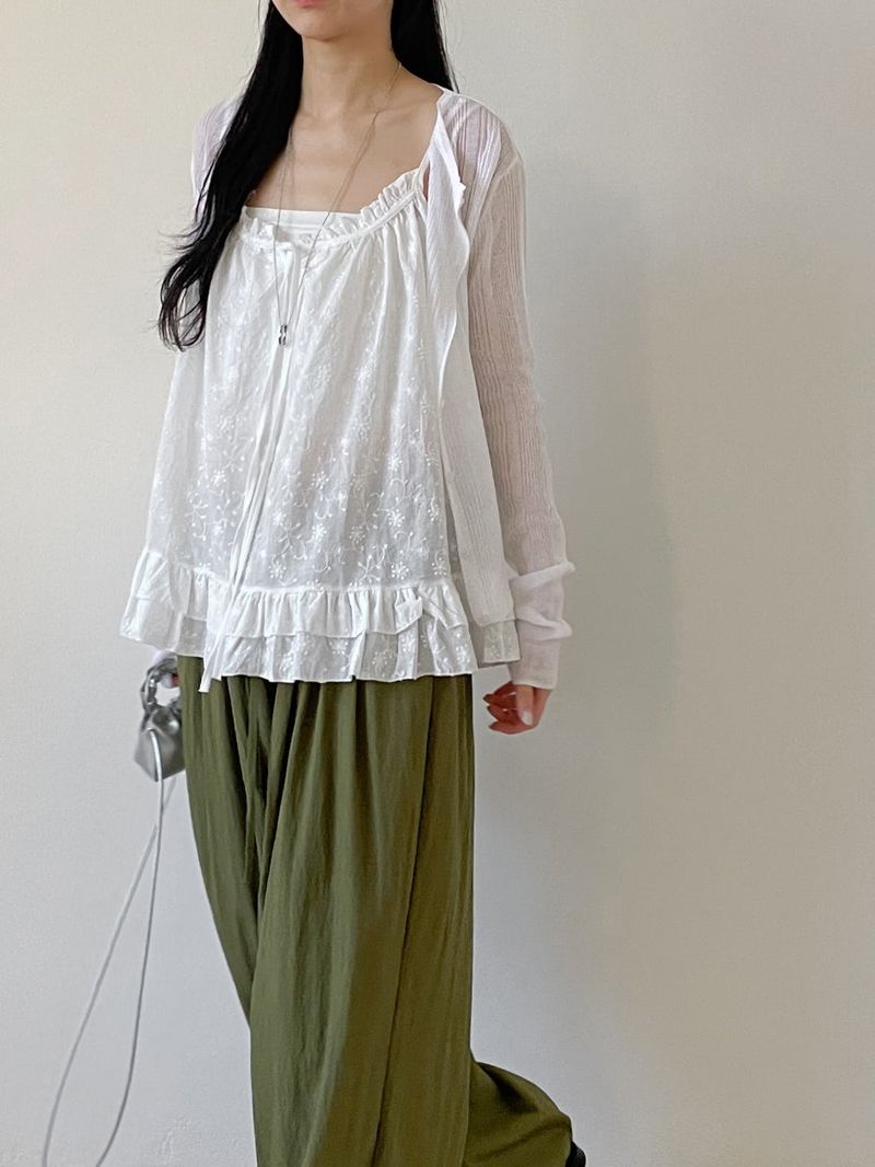 Jacquard Cotton Flare Bustier