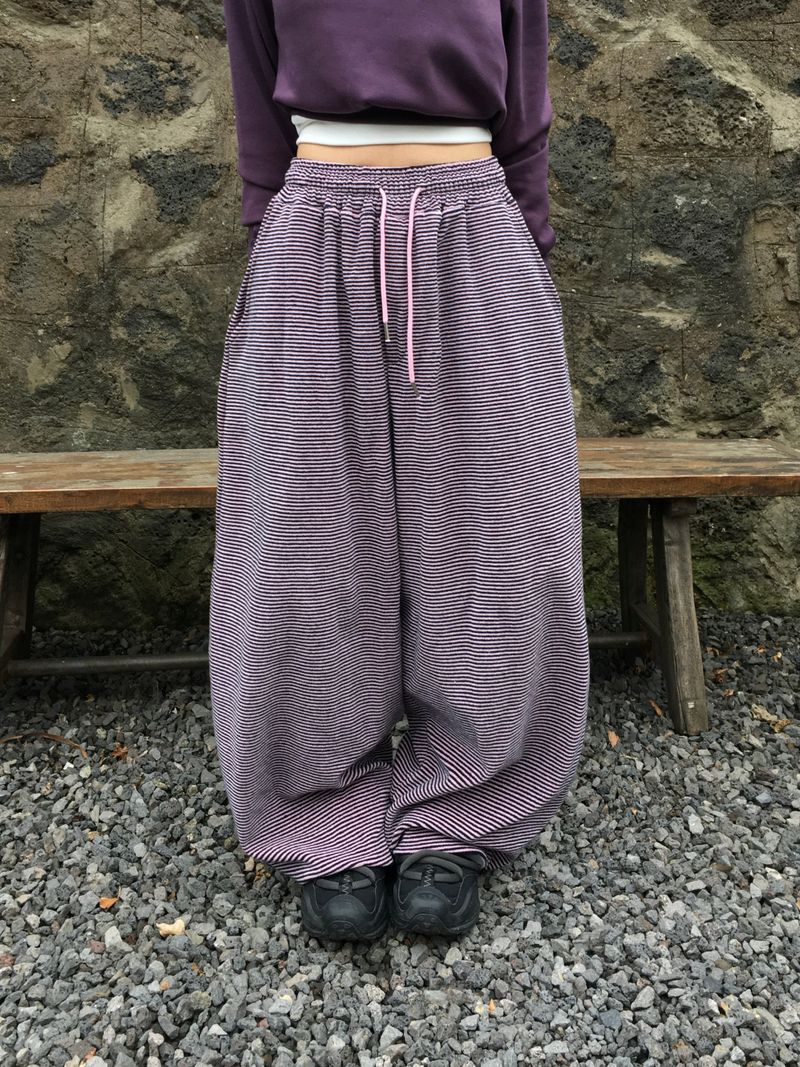 [Ritcore MADE] Striped Terry Wide Pants (3c)