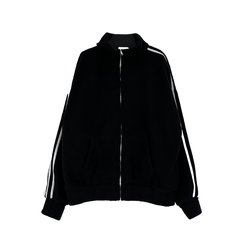 boa fleece track zip-up