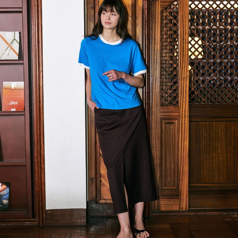 Front Slit Skirt Wine
